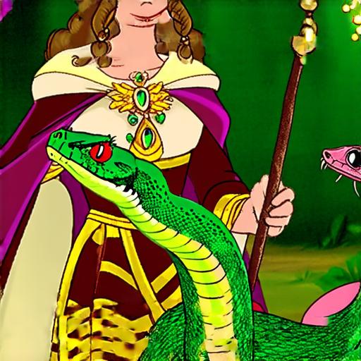 Moudrá královna Evelína a zakletý had proměněný v princepohádky